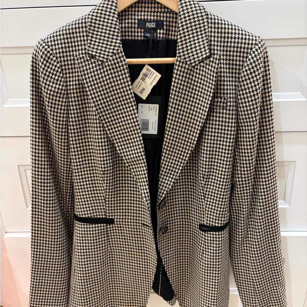 PAIGE Women's Houndstooth Blazer - Black and White